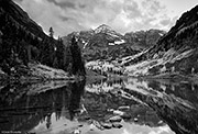 Maroon Bells Reflection In Monochrome