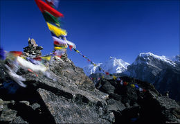 Prayer Flags On Gokyo Ri