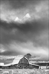 Moulton Barn and Grand Teton In Winter