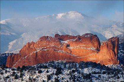 Pike's Peak Over Garden of The Gods print
