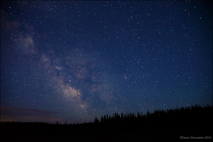 The Milky Way over forest in the Upper Hoback River Valley on a typically clear night in noerthwest Wyoming. The Upper Hoback...