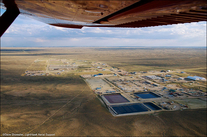 &nbsp;LightHawk pilot Chris Boyer flew me over the Jonah Field to document high density natural gas drilling in Sublette County...