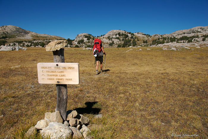 My wife, Marla departing Summit Lake on our backpacking loop.&nbsp;