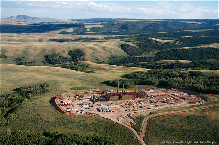 &nbsp;This aerial view shows a natural gas and helium plant on Riley Ridge in the southern Wyoming range.