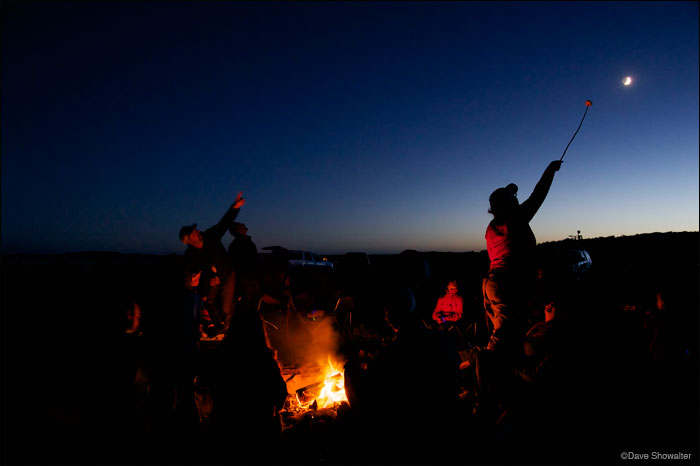 &nbsp;A whimsical moment for Audubon's Daly Edmunds around the campfire after the Audubon Rockies bioblitz on June 23, 2012.&...