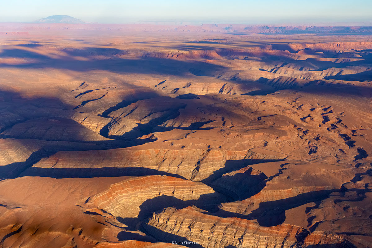 San Juan Goosenecks Shadow and light on the deep entrenched meanders, goosenecks of the San Juan River bordering Bears Ears National Monument, UT...