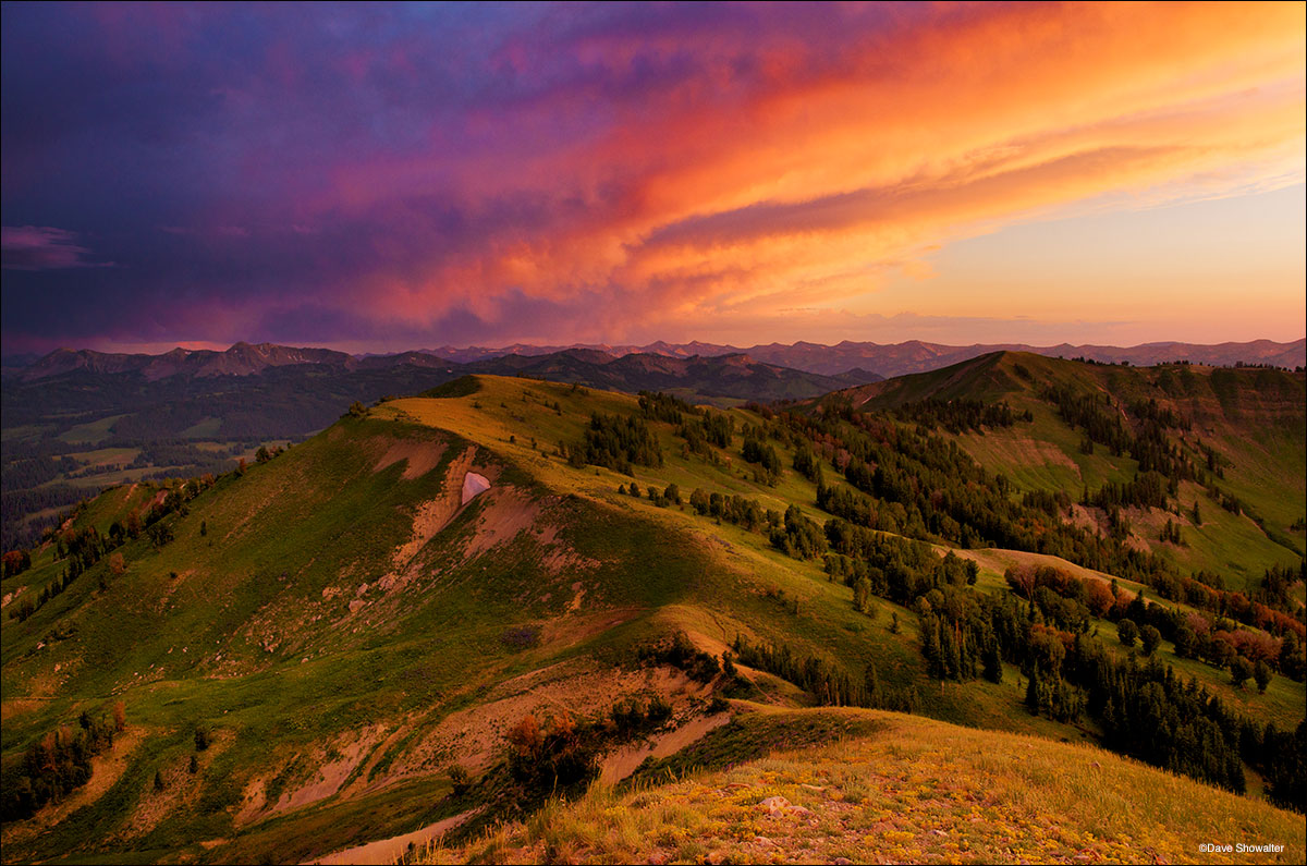 From Lookout Peak, I watched a powerful thunderstorm skirt the ridge leading to the mountain where I stood solo as sunset lit...